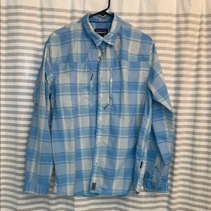Patagonia Men's Pale Blue Plaid Button-Down Shirt
